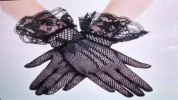 Short Bow Lace Gloves wholesale product – Costume & Party Accessories, SKU DB-326