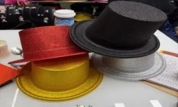 Glitter Plastic Top Hat - 4 Colors wholesale product – Party Hats, SKU DB-316