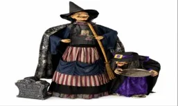 160 cm Standing Witch Sound & Light wholesale product – Witch & Ghost Decorations, SKU DB-228