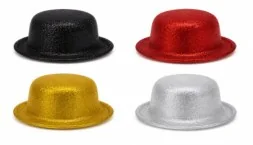 Bowler Hat 4 Colors Glitter wholesale product – Party Hats, SKU DB-317