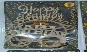 Happy Crown & Glasses Cake Topper wholesale product – Party Glasses, SKU SN-2027