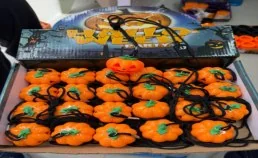 Light-Up Pumpkin Necklace wholesale product – Costume Props, SKU DB-240