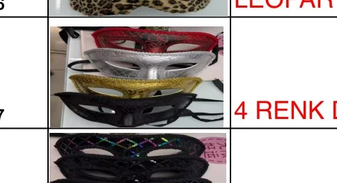 Patterned Mask - 4 Colors wholesale product – Party Masks, SKU DB-287