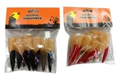 10-Piece Long Witch Costume Claws Red / Black wholesale product – Gloves & Claws, SKU DB-356