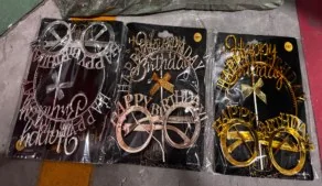 Happy Crown & Glasses Cake Topper wholesale product – Party Glasses, SKU SN-2028