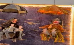 Hanging Witch Parachute - Sound, Light & Swinging Legs wholesale product – Witch & Ghost Decorations, SKU DB-231